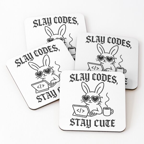 Item preview, Slay Codes Stay Cute - Chic Bunny Coder designed and sold by ClinicalHubs.