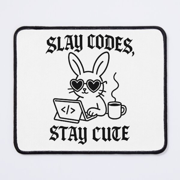 Item preview, Slay Codes Stay Cute - Chic Bunny Coder designed and sold by ClinicalHubs.