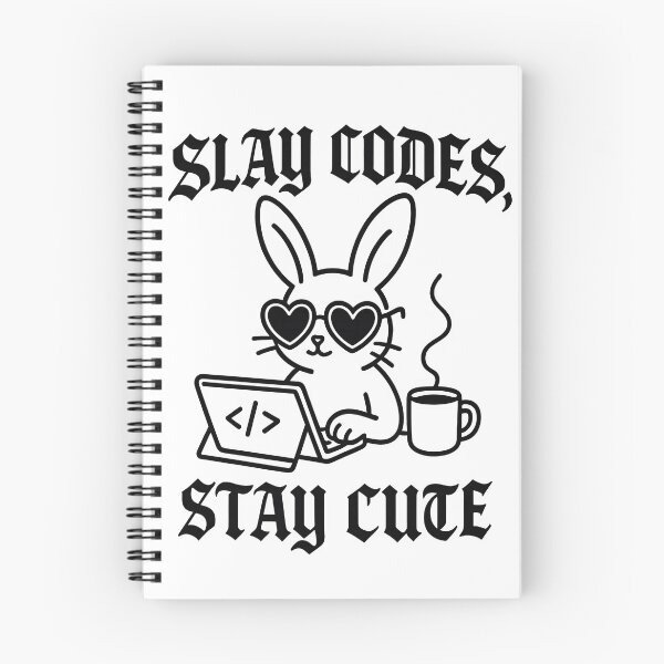 Item preview, Slay Codes Stay Cute - Chic Bunny Coder designed and sold by ClinicalHubs.