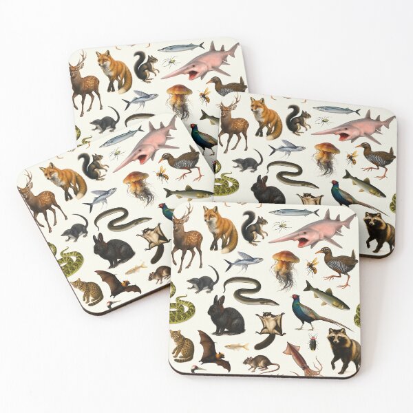 Item preview, Animals of Japan Retro Illustration Wildlife Chart designed and sold by kakarikihill.