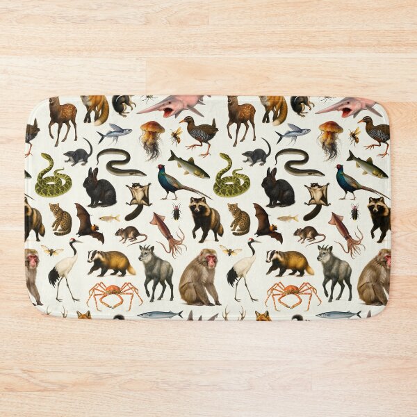 Item preview, Animals of Japan Retro Illustration Wildlife Chart designed and sold by kakarikihill.