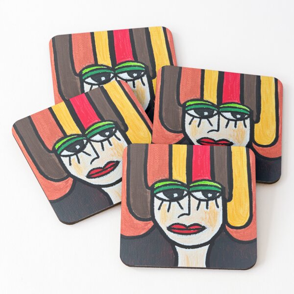 Item preview, La Douce – Contemporary Portrait of a Woman with Improbable Hair designed and sold by CathPainting.