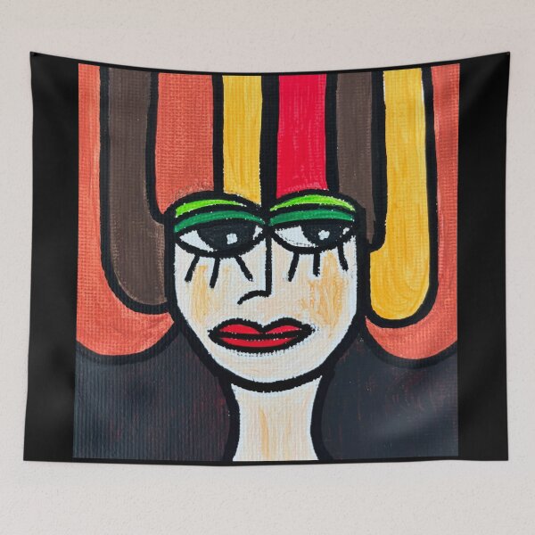 Item preview, La Douce – Contemporary Portrait of a Woman with Improbable Hair designed and sold by CathPainting.