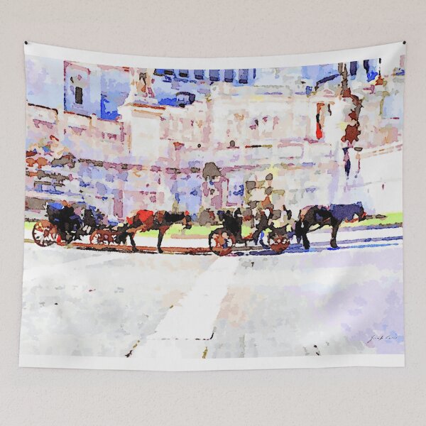 Item preview, Rome: wheelchairs with horses under the Altare della Patria designed and sold by Giuseppe Cocco.