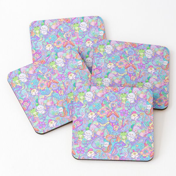 Item preview, Whimsical Cute Animal Dreamscape – Psychedelic Fantasy Pattern designed and sold by DeluluDealer.