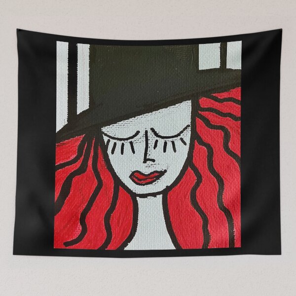 Item preview, Zen Woman with Hat - Minimalist Painting designed and sold by CathPainting.