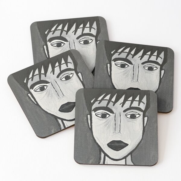 Item preview, Minimalist Black & White Portrait – Reproduction of Original Art designed and sold by CathPainting.
