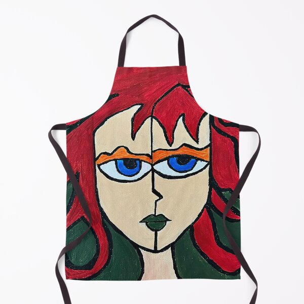 Item preview, Woman with Big Blue Eyes – Fun Pop Art Portrait designed and sold by CathPainting.