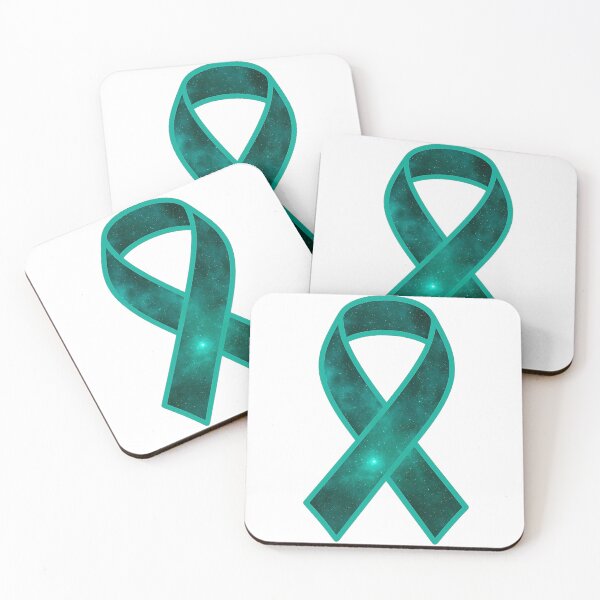Item preview, Cosmic Teal Awareness Ribbon – Ovarian Cancer, PTSD & Support Galaxy Design designed and sold by HealthCoreCommunity.