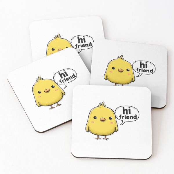 Item preview, Cute Yellow Bird – “Hi Friend” Speech Bubble – Adorable Cartoon Bird designed and sold by LivingWithDan.