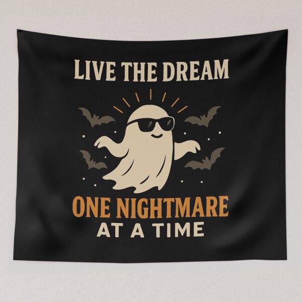 Item preview, Live The Dream One Nightmare At A Time Halloween designed and sold by LuminOrb.