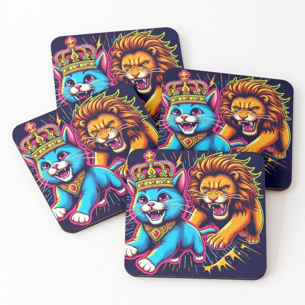 Item preview, cute king cat and lion designed and sold by Dogandesighn.