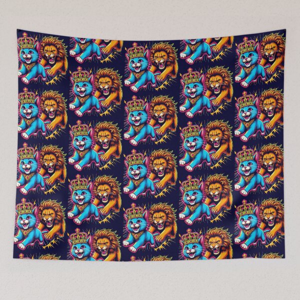 Item preview, cute king cat and lion designed and sold by Dogandesighn.