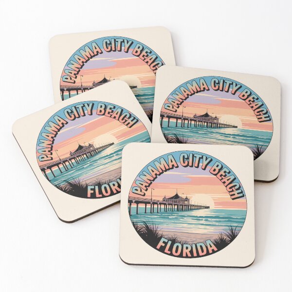 Item preview, Panama City Beach Retro sunset Florida Sticker designed and sold by Horizon Tales.