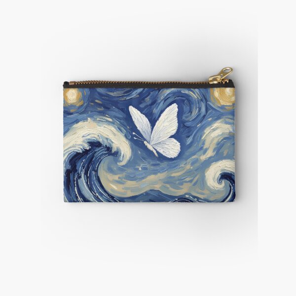 Item preview, Starry Night Waves & Butterfly — Celestial Ocean Art Print designed and sold by DreamiCanvas.