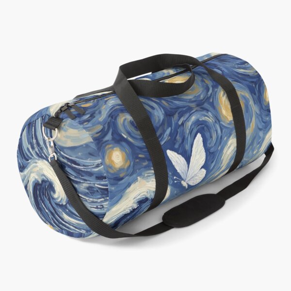 Item preview, Starry Night Waves & Butterfly — Celestial Ocean Art Print designed and sold by DreamiCanvas.