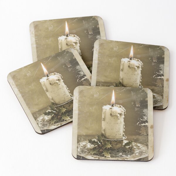 Item preview, Antique Vintage Candle with Holly designed and sold by SpecInkStudio.