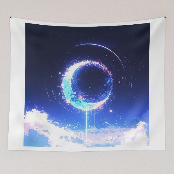 Item preview, Glowing Pixel Planet in Night Sky designed and sold by Christian Weiss.