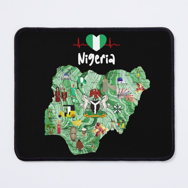 Item preview, Nigeria map - illustrated Naija map designed and sold by Youngkev-arts.