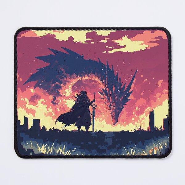 Item preview, Warrior Confronts Pixel Dragon designed and sold by Christian Weiss.