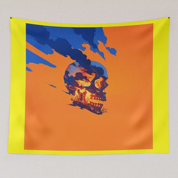 Item preview, Fiery Skull in Orange Sky designed and sold by Christian Weiss.