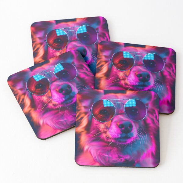 Item preview, Beautiful Dog Under Neon Lights designed and sold by Eiwaprints.
