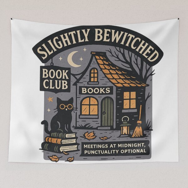 Item preview, Slightly Bewitched Gothic Cat Book Club designed and sold by TWdesign74.