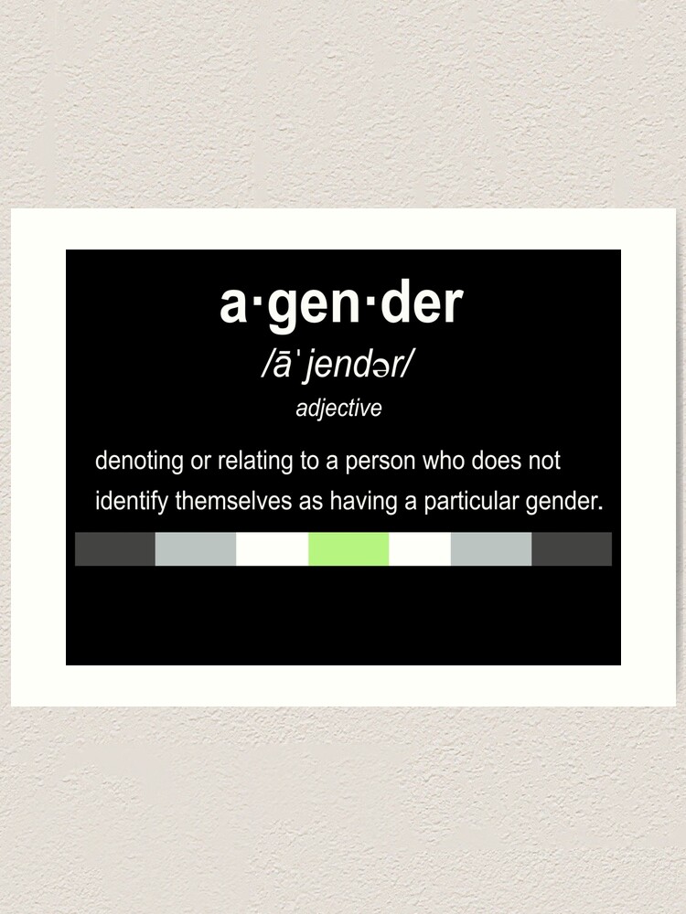 Agender Definition Pride Art Print By Wanderingflower Redbubble