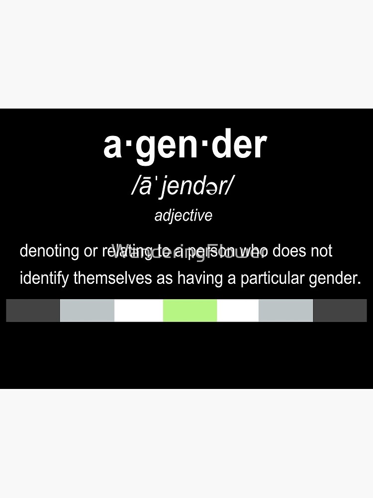 Agender Definition Pride Greeting Card By Wanderingflower Redbubble