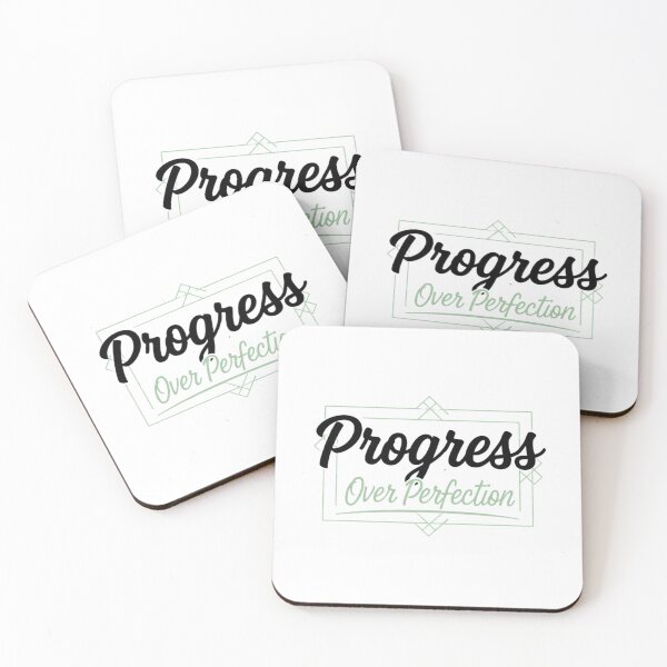 Item preview, Progress Over Perfection Sticker – Minimalist Growth Mindset Quote designed and sold by Happyfreedom.
