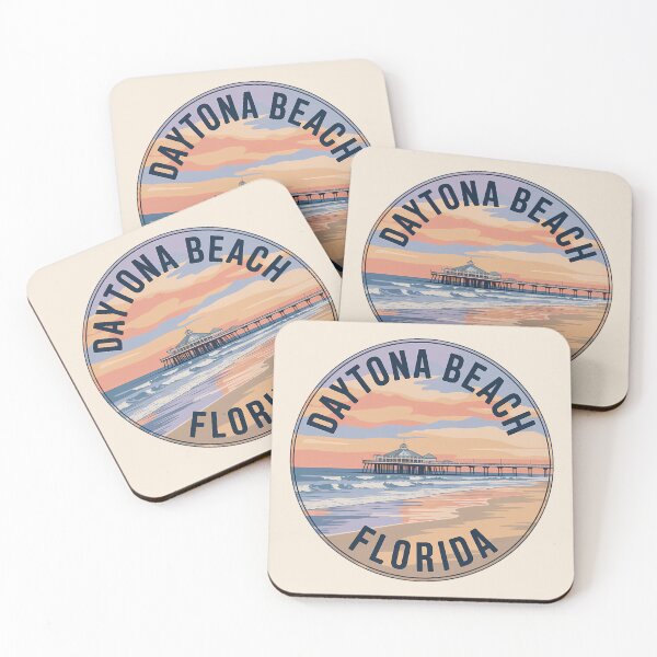 Item preview, Retro Sunset Daytona Beach Florida Sticker designed and sold by Horizon Tales.