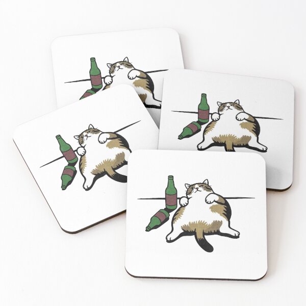 Item preview, Funny Drunk Cat with Beer Bottles designed and sold by MonkiFlipp.