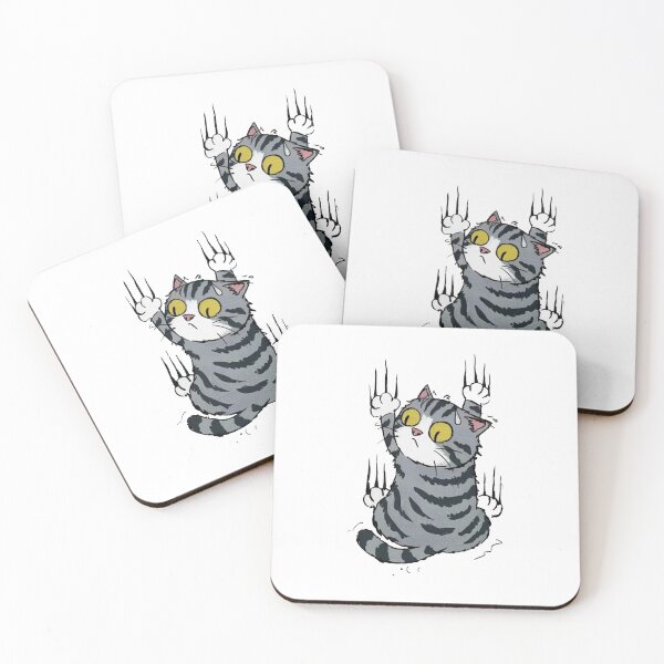 Item preview, Funny Scratching Cat Cartoon Design designed and sold by MonkiFlipp.