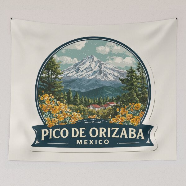 Item preview, Pico de Orizaba Mexico Vintage Travel Sticker – Retro Volcano & Mountain Design designed and sold by Blurbean.