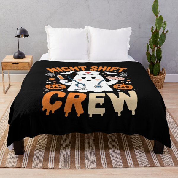 Item preview, Night Shift Crew Funny Nurse halloween ghost with Pumpkins  designed and sold by BiellaSar.
