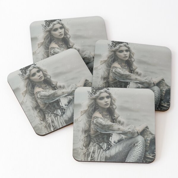 Item preview, Gothic Silver Mermaid Queen by the Sea designed and sold by SpecInkStudio.