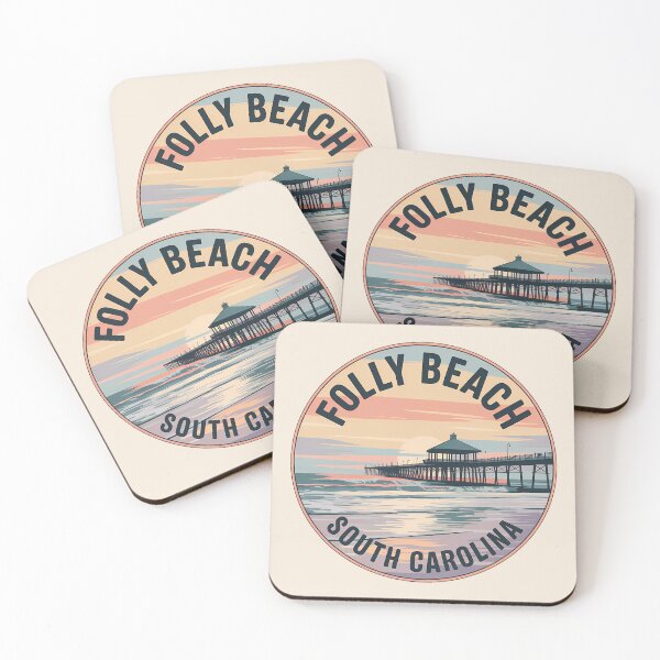 Item preview, Retro Folly Beach South Carolina Sticker designed and sold by Horizon Tales.