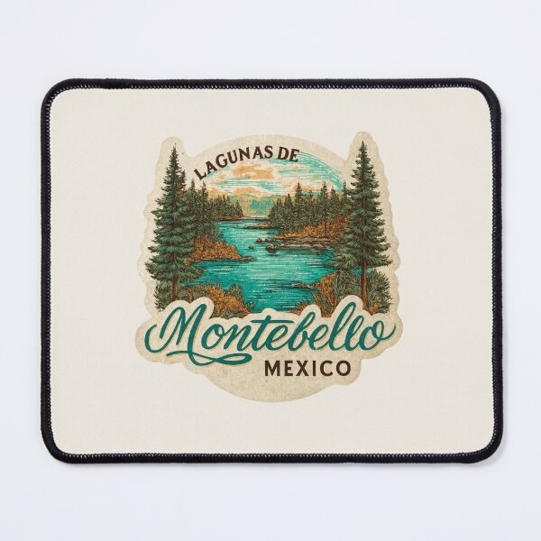 Item preview, Lagunas de Montebello Mexico Vintage Travel Sticker - Retro Lakes & Forest Design designed and sold by Blurbean.