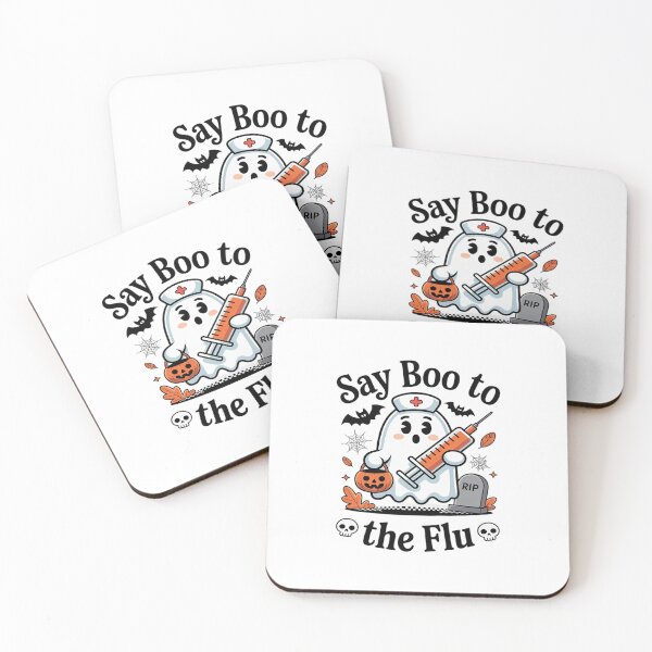 Item preview, Nurse Ghost Halloween Vaccine Say Boo to The Flu designed and sold by BiellaSar.