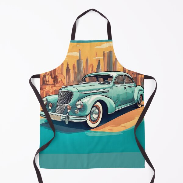 Item preview, Retro 1930s Car Illustration in Stylized Cityscape designed and sold by LanaGustavsson.