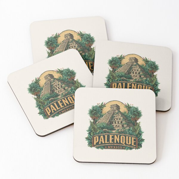 Item preview, Palenque Mexico Vintage Travel Sticker - Retro Mayan Ruins & Jungle Design designed and sold by Blurbean.