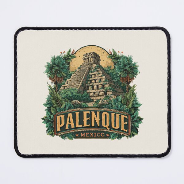 Item preview, Palenque Mexico Vintage Travel Sticker - Retro Mayan Ruins & Jungle Design designed and sold by Blurbean.