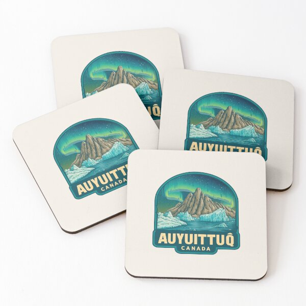 Item preview, Auyuittuq Canada Vintage Travel Sticker - Retro Arctic Mountains & Northern Lights designed and sold by Blurbean.