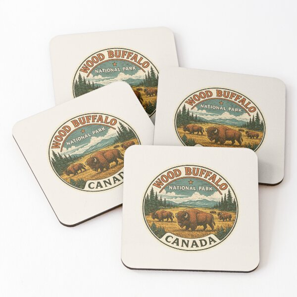 Item preview, Wood Buffalo Canada Vintage Travel Sticker - Retro National Park & Wildlife Design designed and sold by Blurbean.