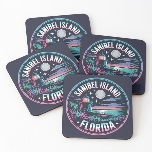 Item preview, Neon Night Sanibel Island Florida Sticker designed and sold by Horizon Tales.