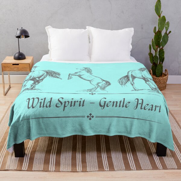 Item preview, Wild Spirit - Gentle Heart - Sky Blue - Equestrian Art - Equine Gifts designed and sold by Ishtar Park Equine Shop.
