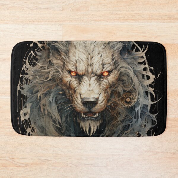 Item preview, Fierce Cyber Wolf With Fiery Eyes and Tech Details designed and sold by Daagath.