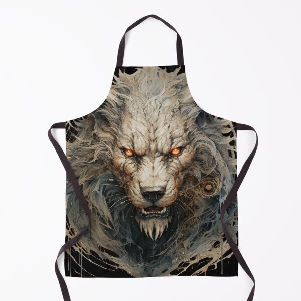 Item preview, Fierce Cyber Wolf With Fiery Eyes and Tech Details designed and sold by Daagath.