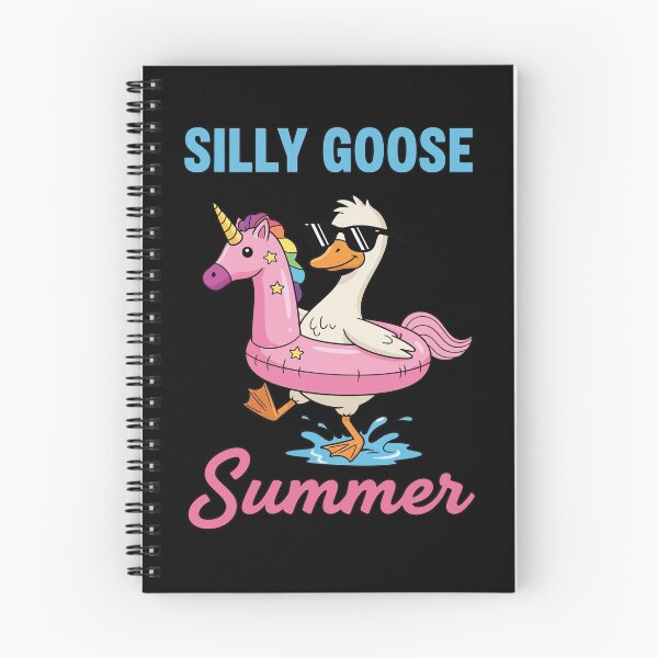 Aperçu de l'œuvre Été de l'oie idiote – Oie de dessin animé dans un design de flotteur de licorne créée et vendue par NancyEstrada.