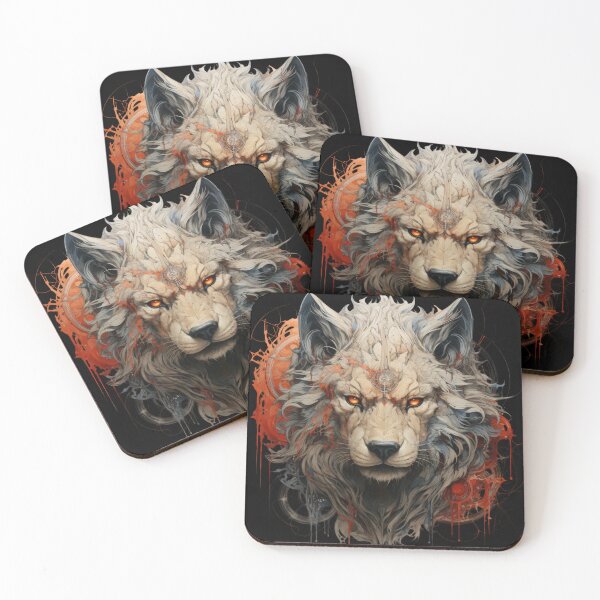 Item preview, Mystic Techno Wolf With Fiery Gaze and Abstract Flames designed and sold by Daagath.